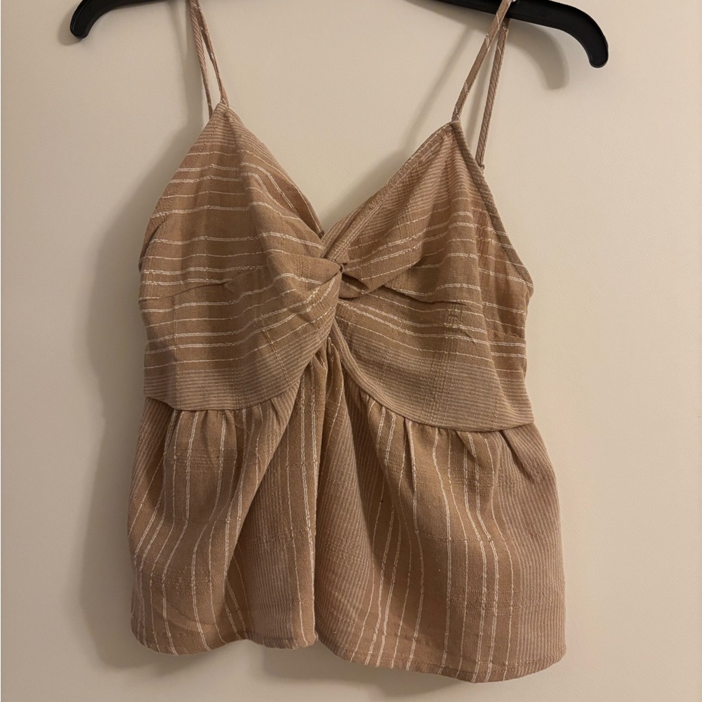 Beige Striped Women's Top